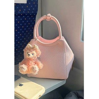 水桶包 韓版女包🌸奈斯包包甜美粉色新款水桶2024質感高階荔枝紋時尚小巧通勤單肩包 手提包 泡芙包 雲朵包包