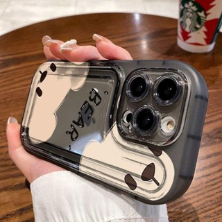 加厚手機殼 防摔 英文小熊氣囊防摔蘋果14promax手機殼iphone13pro12/11矽膠7p軟