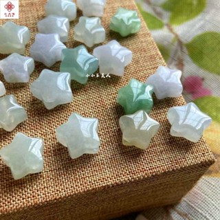 手鍊配件 手串 【星星】天然翡翠冰種五角星翡翠精緻簡約吊墜耳墜diy配飾
