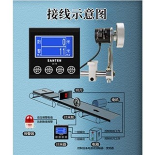 中文數顯計米器滾輪式高精度記米器編碼控制器長度碼表封邊機計數