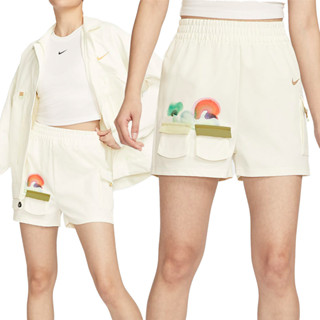 Nike As Nsw Short Wvn Gcel 女款 白色 工裝 側邊口袋 運動 休閒 短褲 HF6175-133