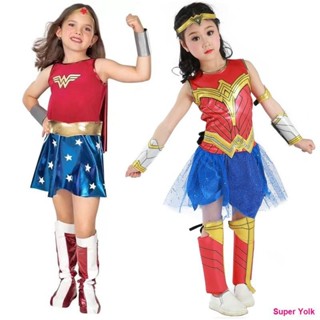 同威臻選 萬聖節神奇女俠服裝cosplay兒童演出表演衣服Wonder Woman神力女超人 派對變裝 舞臺