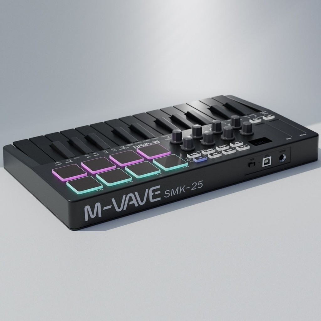 新品 25鍵midi鍵盤 專業MIDI控制器 打擊墊音樂編曲 無線便攜充電 力度琴鍵