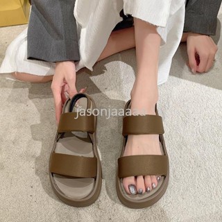 【新品免運】羅馬平底踩屎感韓版涼鞋女2024年夏季懶人一腳蹬露趾休閒沙灘鞋 NDWN