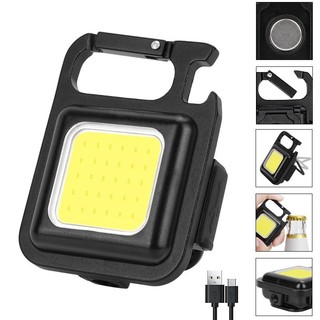 Multifunctional Mini Glare COB Keychain Light 500mAh USB Cha