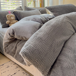 臺灣出貨 兔毛絨床包組 法蘭絨床包組 冬天床包 床包組雙人 兔毛床包 床單組 絨毛床包 冬天床包四件組