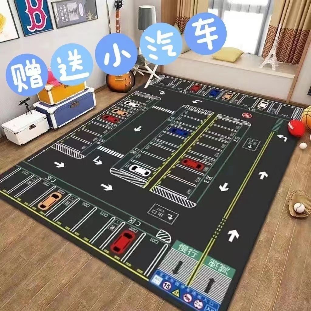 桃園出貨 【送小汽車】 超大兒童地墊 地毯 遊戲墊 交通遊戲墊 停車場地墊 大號隔涼 加厚交通地毯 地墊 室內遊戲地墊