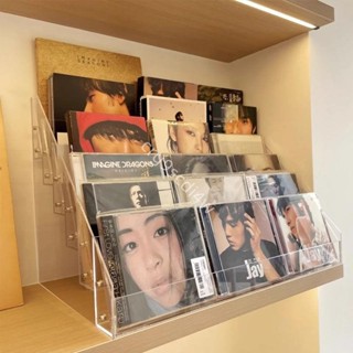 低價-<小卡展示架> cd架 亞克力 階梯式學生放置架多功能磁帶光碟 展示架 專輯收納盒605