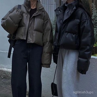 【BBUI】韓國時尚冬季外套 短版外套 羽絨外套 女 複古高級感立領加厚保暖寬鬆百搭短款皮棉服女裝外套