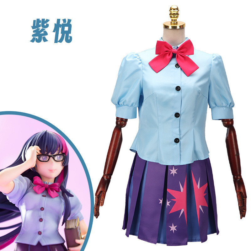 cos服 cosplay 服裝 錶演服 萬聖節服飾 cos 全套套裝 cosplay角色扮演服裝 小馬寶莉紫悅cos服閃
