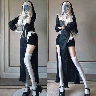 cos服 cosplay 服裝 錶演服 萬聖節服飾 cos 全套套裝 cosplay角色扮演服裝 修女女服cos純慾衕款