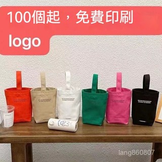 奶茶袋遛彎簡約設計帆布帆布包水桶mini隨意手提ins環保袋