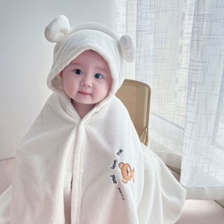 新生兒 專用 嬰兒 浴巾 兒童洗澡 連帽浴袍 新生嬰兒 鬥篷 珊瑚絨 速幹 吸水 不掉毛 寶寶 遊泳