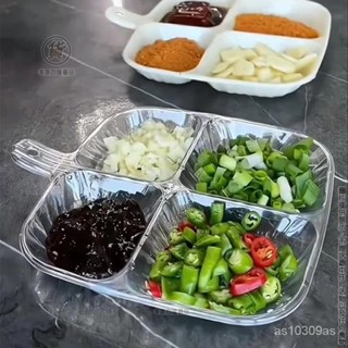 🔥臺灣出貨🔥備菜盤 廚房配料盤 薑蒜菜盤 家用廚房收納分格小菜盤 火鍋醬油配菜盤 薑蒜餐具小碟 水果盤 小吃點心盤