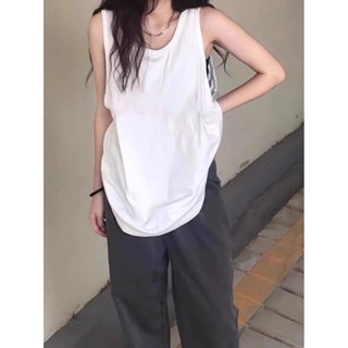 無袖坎肩吊帶背心女 寬鬆顯瘦T恤 女外穿上衣 寬鬆吊帶 素面 百搭打底衫