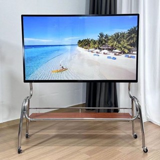 #居家優品#免運 🔥不銹鋼電視支架金屬帶輪可移動客廳家用顯示器掛架螢幕32-70寸用立式掛電視立架/落地架 歆慧