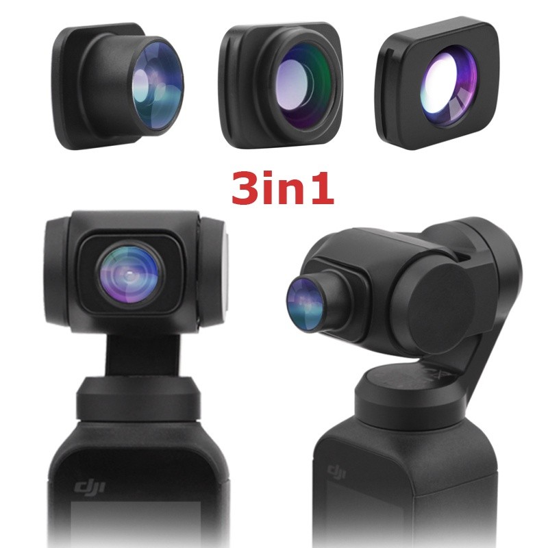 3-in-1 Wide Angle 10X Macro Fisheye Lens Kit for DJI Osmo Po