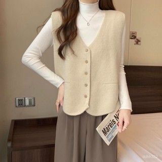 S-2XL 針織上衣外搭毛衣背心寬鬆馬甲大碼上衣小個子馬甲外搭背心背心上衣 針織背心 韓版針織馬甲 上衣背心 無袖外套