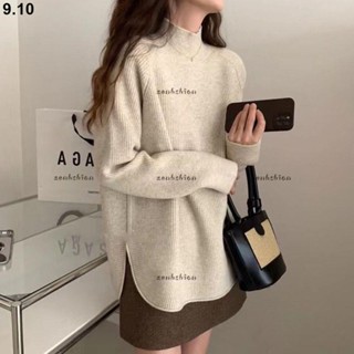 優質長袖✨秋冬必備款中高領毛衣女 寬鬆慵懶風打底針織上衣女 百搭內搭 寬鬆保暖長袖上衣 韓版寬鬆針織衫長袖 長袖上衣女
