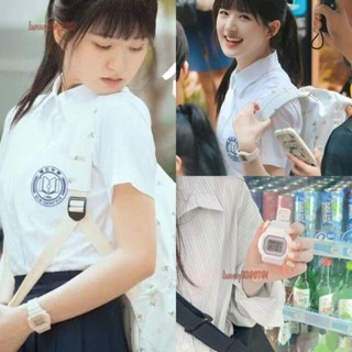 💯低價促銷💯偷偷藏不住趙露思桑稚衕款手錶女學生ins小眾方形簡約白色電子錶
