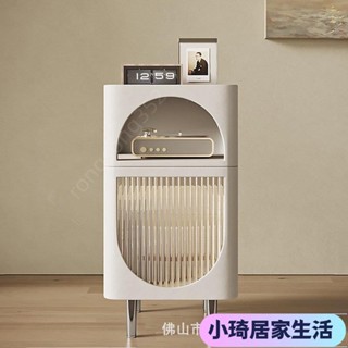 【熱銷】輕奢網紅實木床頭櫃奶油風白色窄床邊櫃風現代簡約實木小型置物櫃XQJX