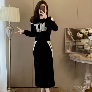 大尺碼女裝 套裝女 兩件套 今年流行漂亮套裝裙女春秋季衛衣時尚休閒運動半身裙減齡兩件套