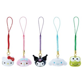 【現貨】小禮堂 Sanrio 三麗鷗 造型鈴鐺吊飾 (大臉款) Kitty 美樂蒂 酷洛米 大耳狗 大眼蛙