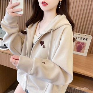 【VV】春秋連帽衛衣寬鬆2025新款韓版休閒拉鏈開衫設計感小個子百搭外套