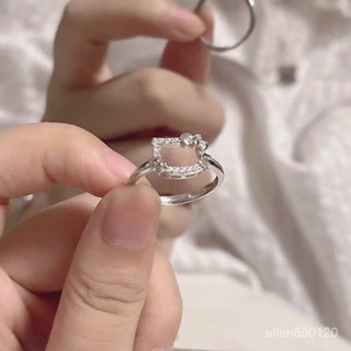 【墻裂推薦🎀】925純銀戒指ins女款學生高顔值凱蒂貓指環小眾情侶對戒