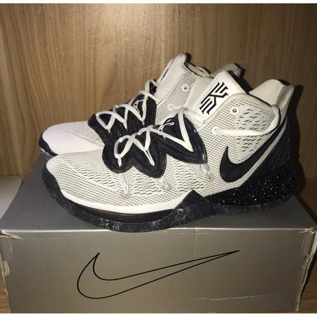 Nike Kyrie 5 歐文5黑白 奧利奧 男士 網面 透氣 運動籃球鞋 AO2918-100