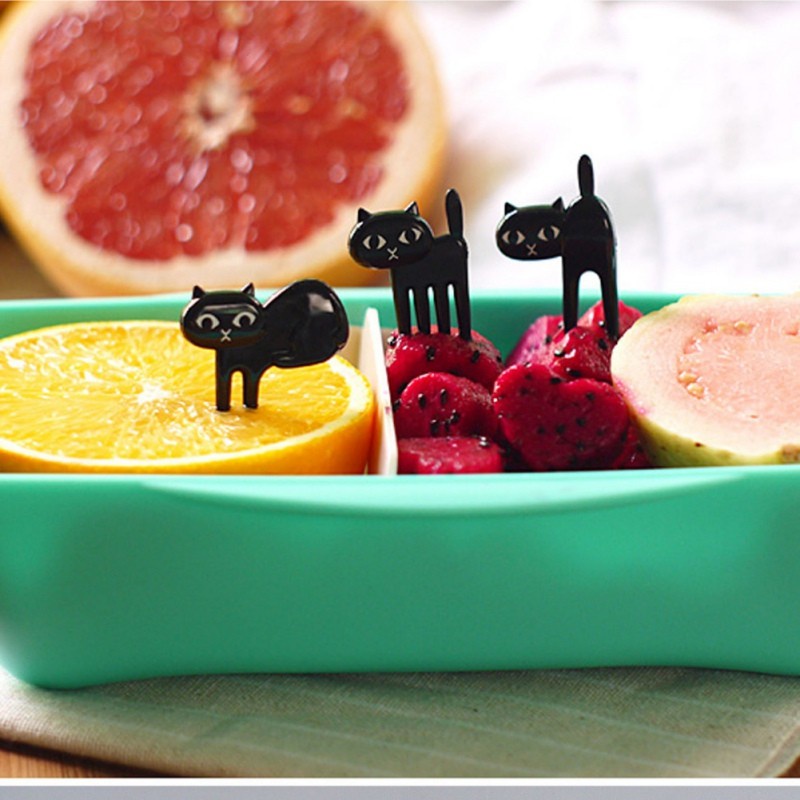 新竹免運🌱新到達塑料可愛動物設計水果叉子派對食物選擇沙拉甜點水果廚房小工具