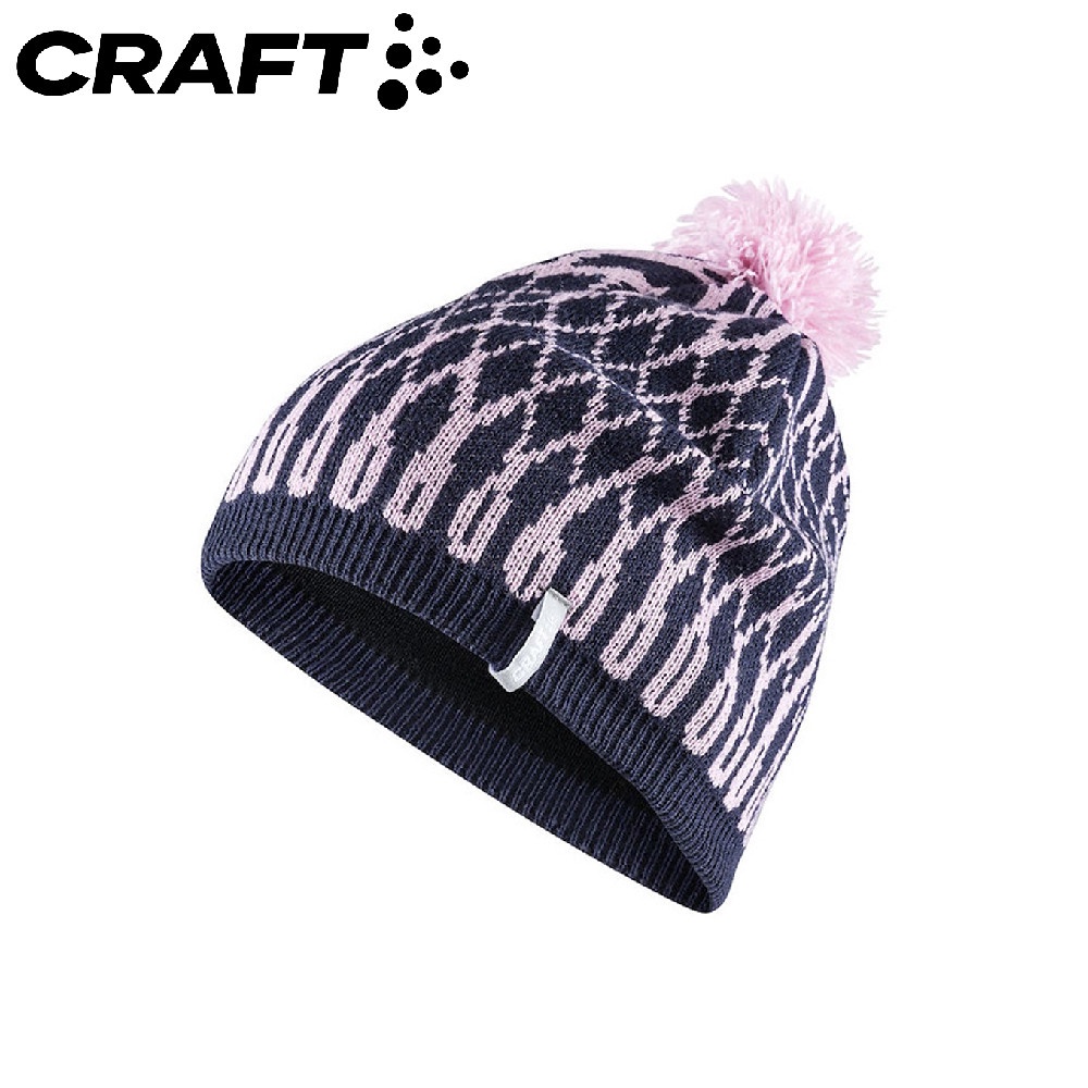 【CRAFT 瑞典 羊毛雪花帽《藍紫》】1905530/保暖帽/針織帽/毛線帽/休閒帽/毛帽