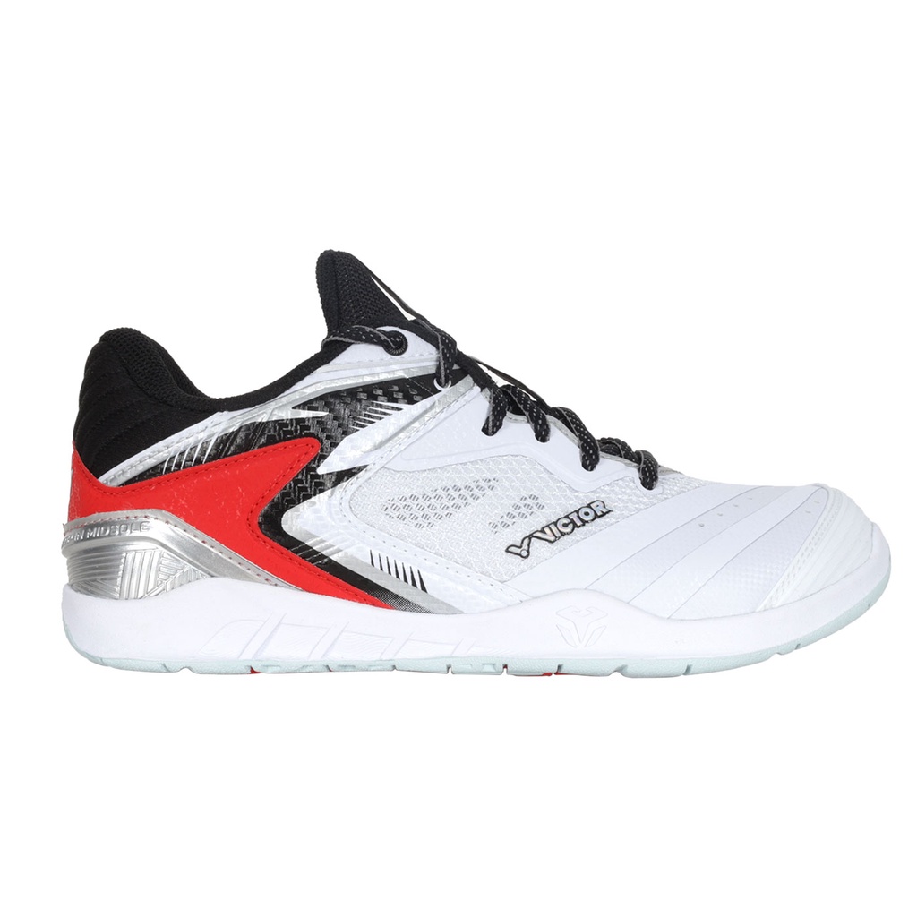 VICTOR 男女羽球鞋( 訓練 運動 羽毛球 U型楦 勝利 寬楦「P9200III-AC」 白黑紅銀