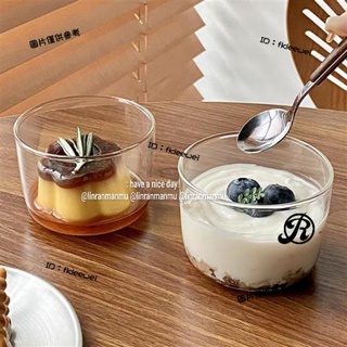 日式咖啡館玻璃布丁杯耐高溫甜品fkleewei小碗雪糕冰淇淋燕麥酸奶玻璃杯子