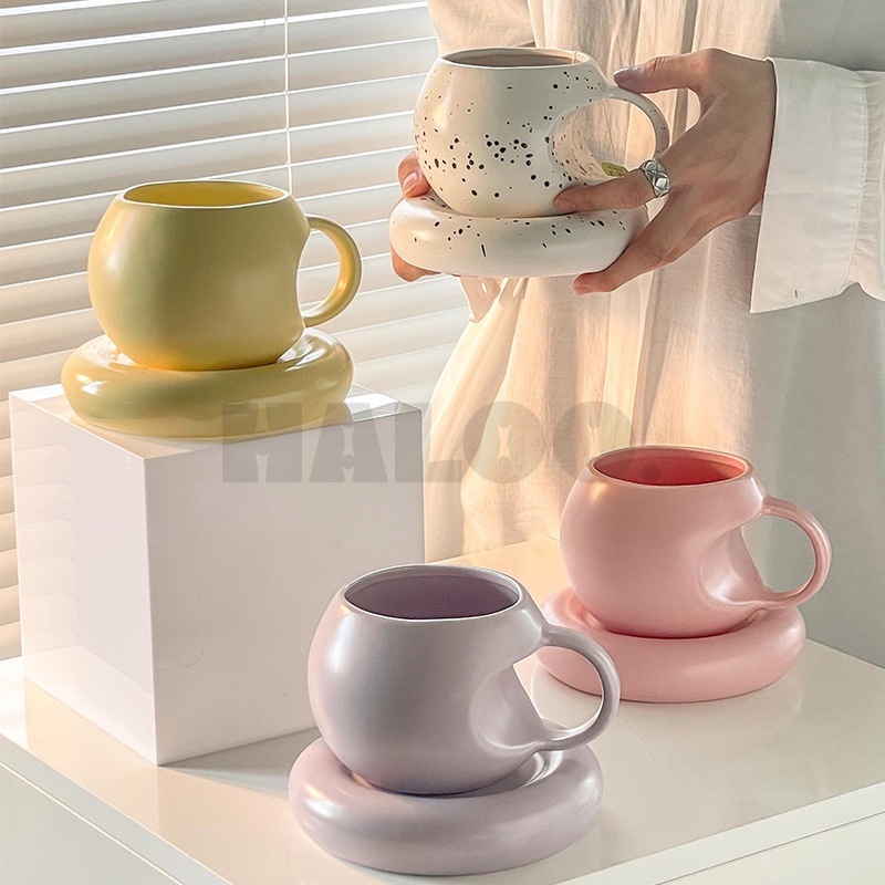 ins設計感星球杯 胖胖杯 咖啡杯碟 下午茶杯 可愛馬克杯 陶瓷水杯