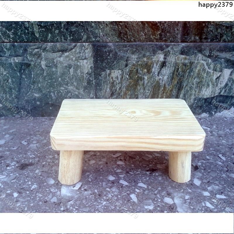 【晴天】經濟型原木松木方凳木頭板凳矮凳木凳墊高凳甩腿凳洗衣服凳木花架