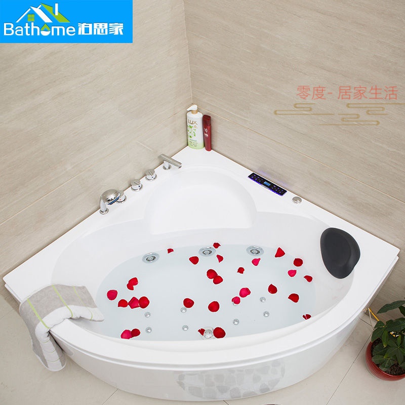 小戶型浴缸 小浴缸 壓剋力浴缸 浴缸 獨立浴缸 獨立無縫缸 酒店浴缸小戶型三角扇形浴池可選0.8米0.9米~1.5米雙人