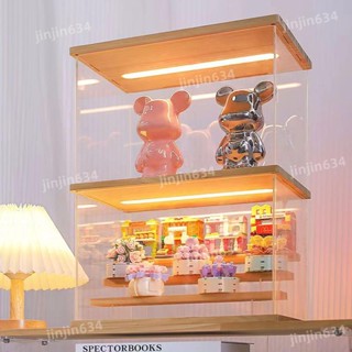 新品⭐公仔展示盒 壓克力展示盒 實木 階梯展示盒 泡泡瑪特 手辦 盲盒展示架 防塵 透明 公仔收納盒923