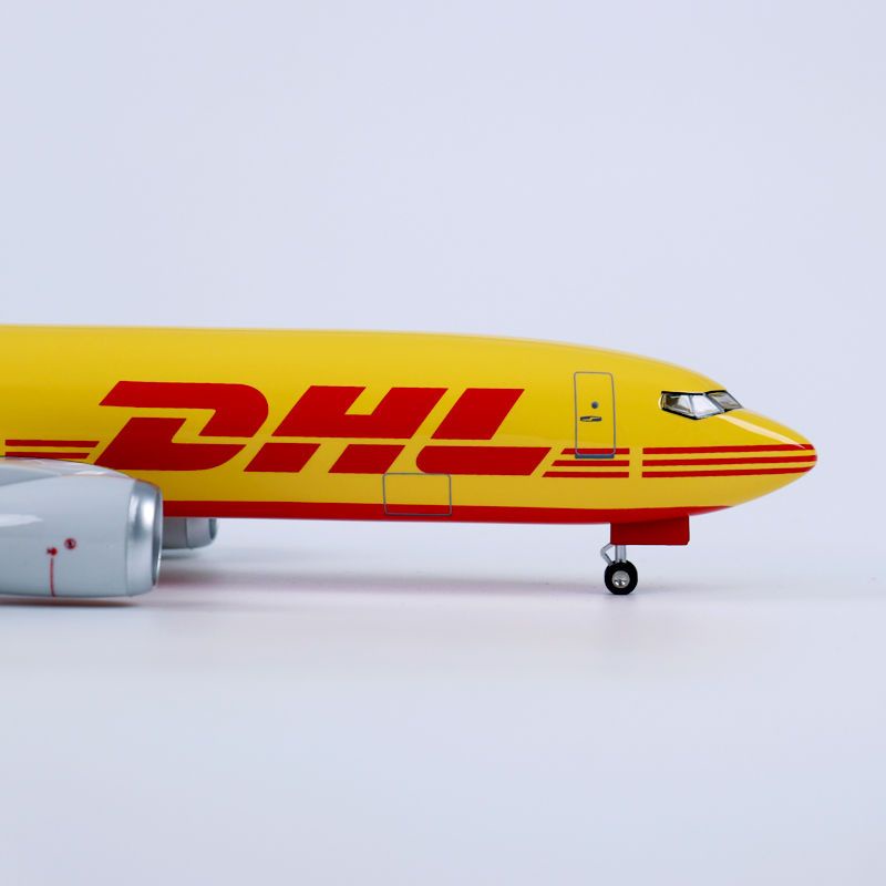 戰機模型 仿真737飛機拼裝客機模型DHL航空貨運貨代紀念品擺件樹脂合金47cm 客機 合金 飛機模型 飛機玩具