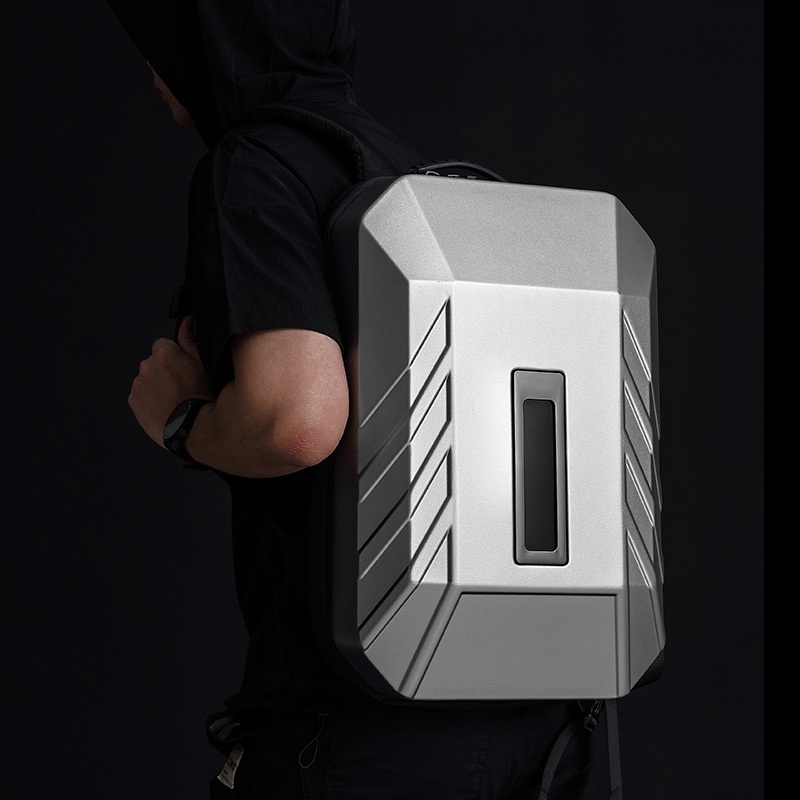 新款商務背包 男PC硬殻電腦包 智能潮酷LED男士雙肩包