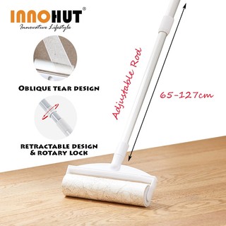 adjustable long handle sticky lint roller hair dust remover