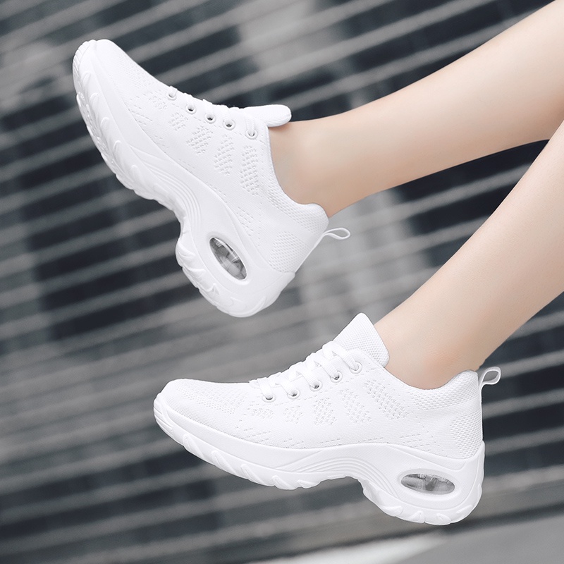 白色 華強 女鞋 運動鞋 夏季 透氣 休閒鞋 廣場舞鞋 氣墊 旅遊鞋 跳舞鞋