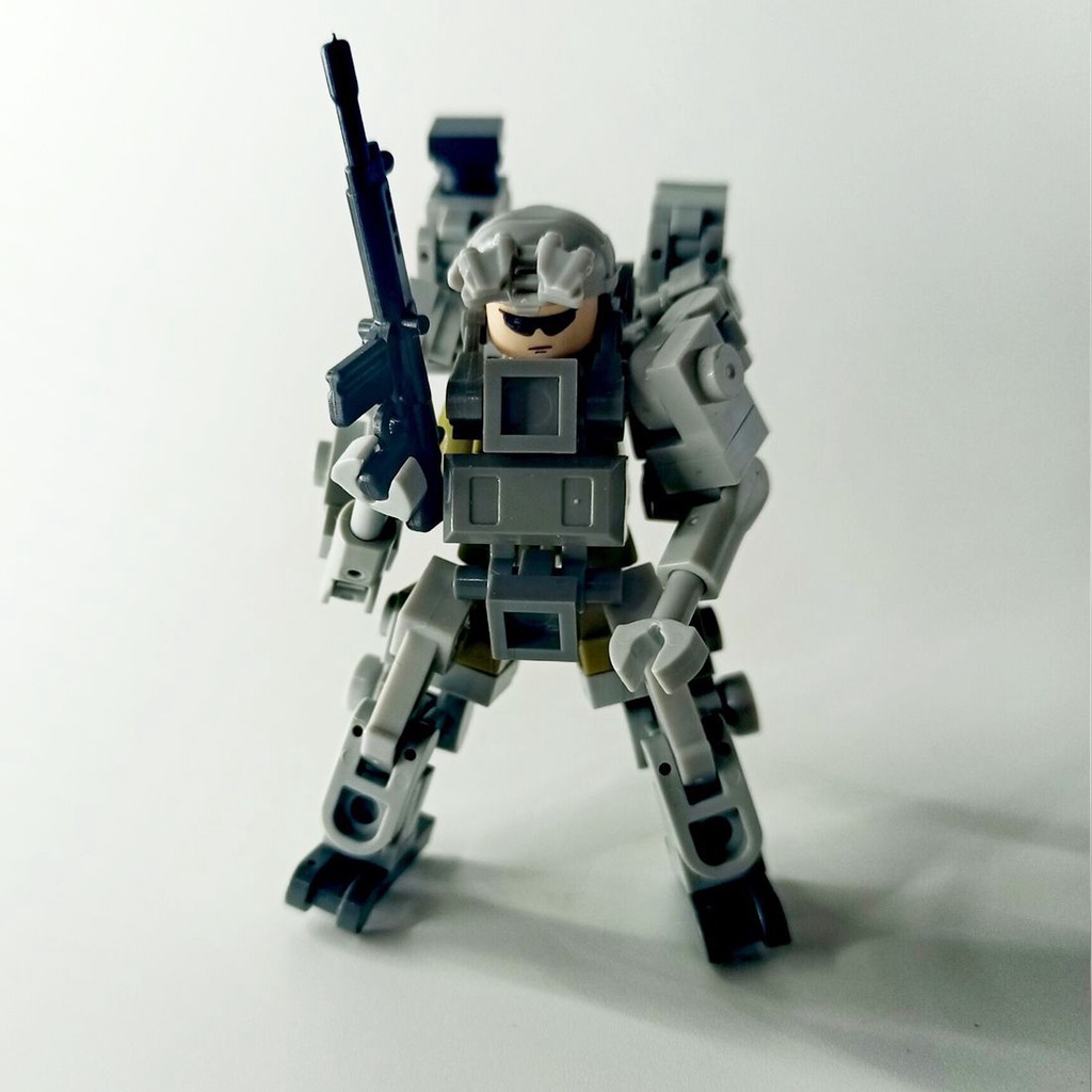 中國積木原創moc可載人動力外骨骼單兵機甲裝甲軍事男孩拼裝玩具