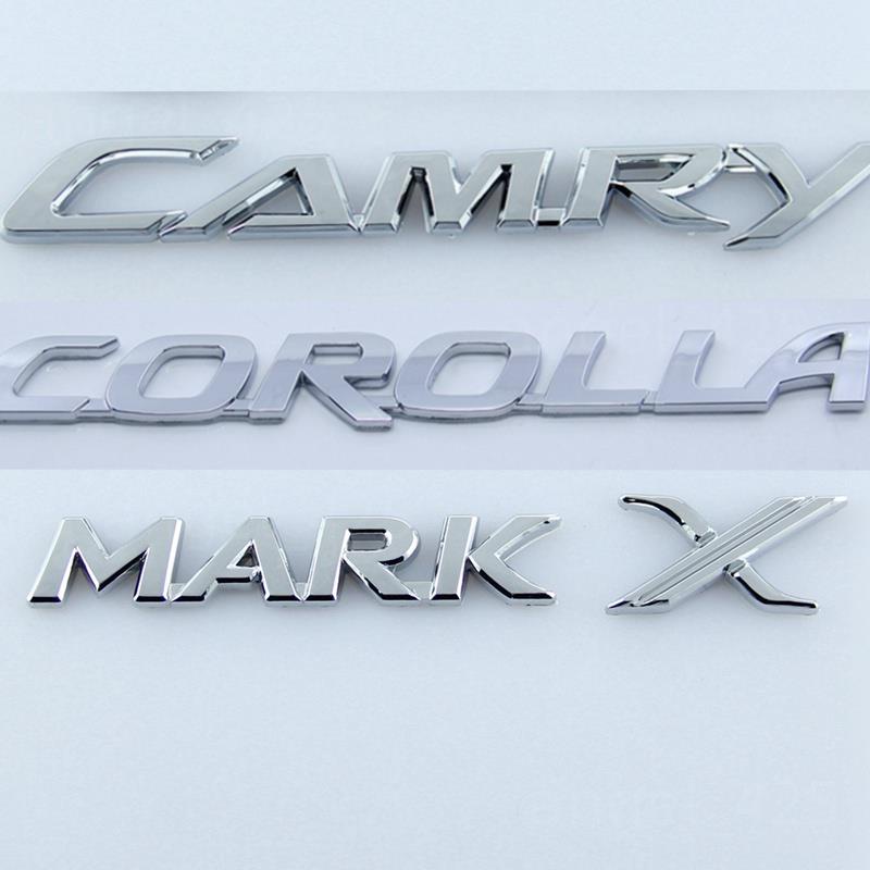 桃源出貨 CAMRY 豐田凱美瑞卡羅拉 Mark X Previa 後備箱標誌的字母標誌後行李箱標誌後貼紙車身徽章銀色