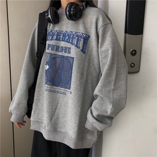 GALA衣櫥 ins圓領薄款衛衣女韓版原宿風bf學生寬鬆新款2023長袖上衣外套潮