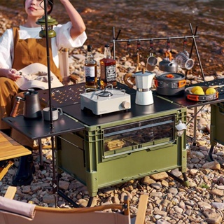 限定戶外露營折疊桌箱桌子手提置物架燒烤收納箱野餐移動廚箱子便攜式創新