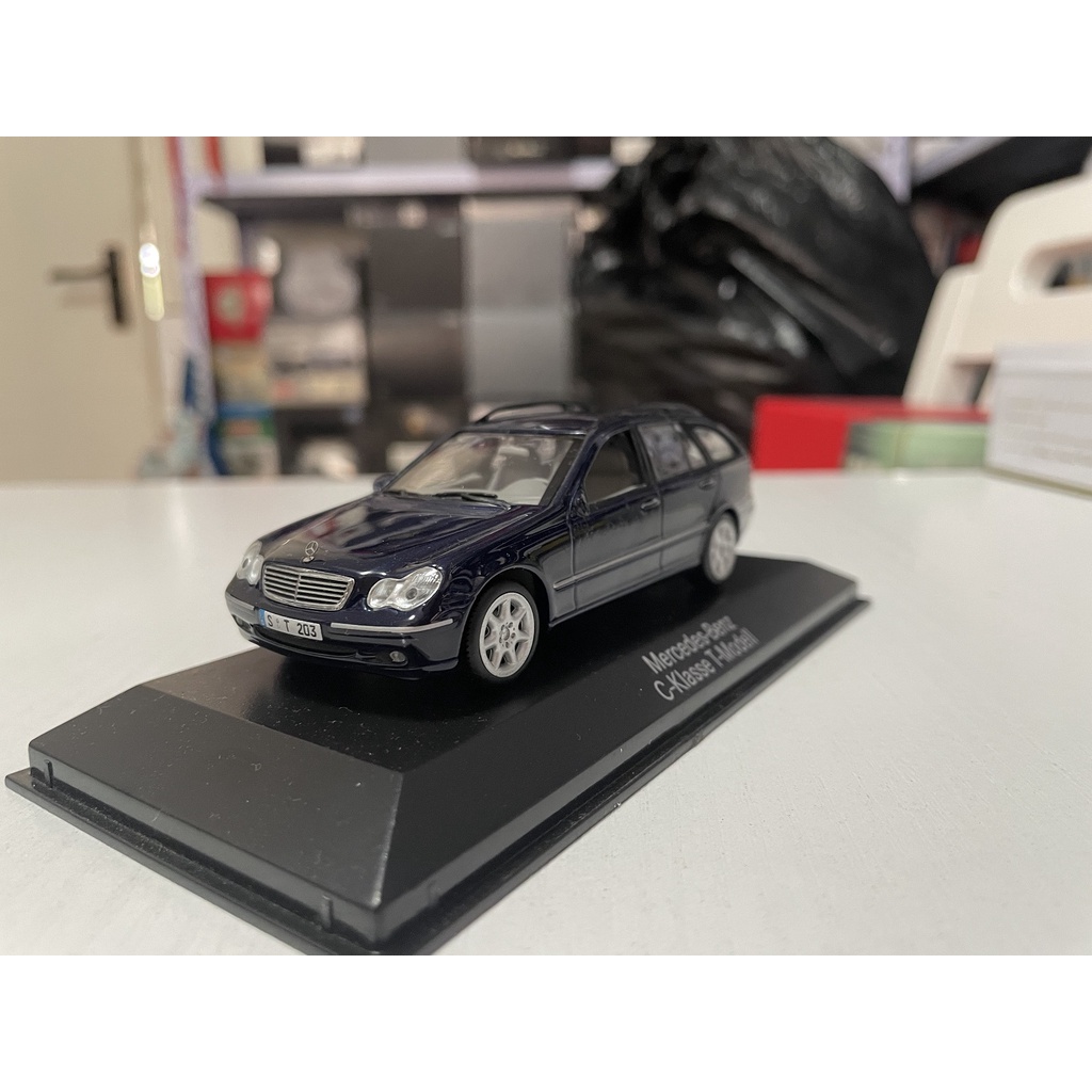 1:43 迷你切 賓士C級旅行車 BENZ S203 T-Modell 汽車模型 藍