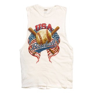 ✨車庫古著✨ Gildan USA flag baseball 無袖背心 運動上衣 坦克背心 古著