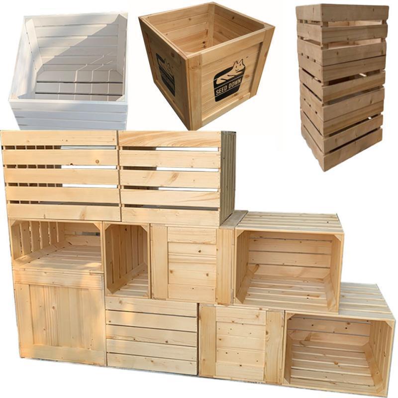 複古木箱 儲物箱 木筐 實木收納箱 木條箱 收納箱 陳列箱 木花箱 木盒子 盆栽裝飾盒 飾品收納箱 櫥窗展示 可堆疊木箱