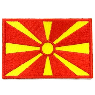 【A-ONE】北馬其頓 國旗背膠肩章 布藝背包貼 刺繡布貼 熨燙胸章 刺繡徽章 熨斗燙貼
